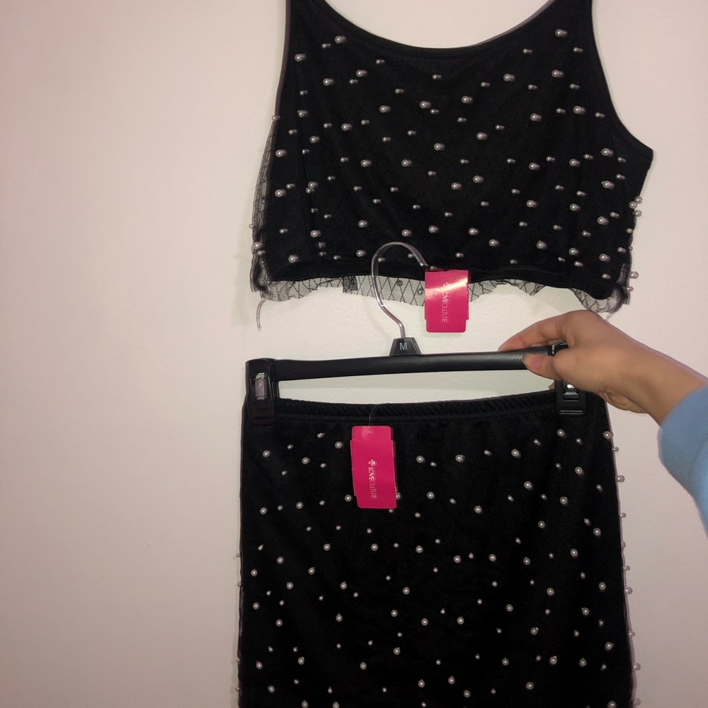PEARL COVERED TOP and SHIRT